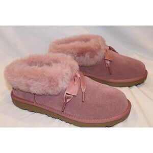 NIB‎ UGG WOMEN'S SZ 7 YOUTH 5 PINK BAILEY BOW SUEDE SLIPPER BOOTIES
